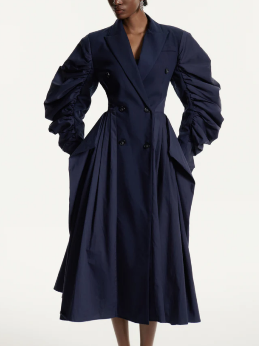 Stitching And Laminated Detail Coat