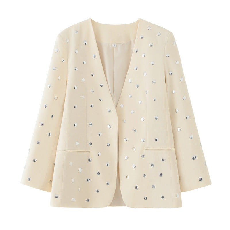 Studded Simple Oversized Blazer