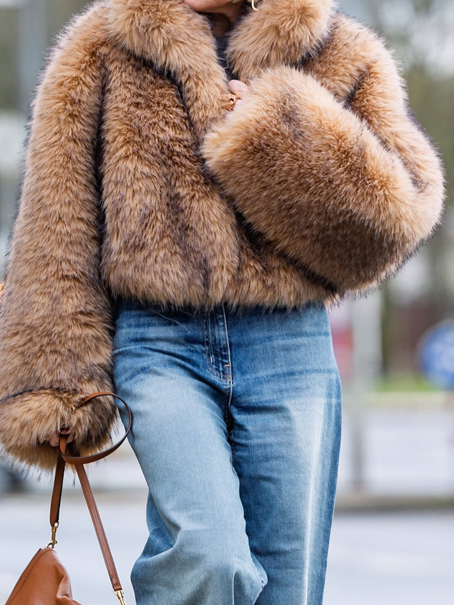 Loose Eco-friendly Faux Fur Coat