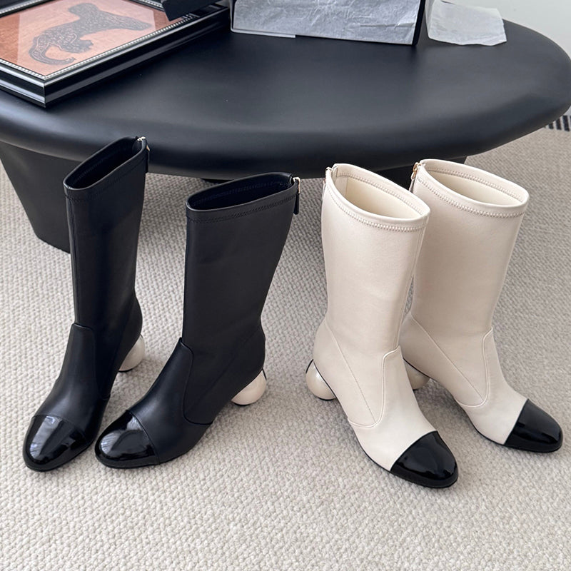 (⏰Last Day Promotion $10 OFF)-Oversized Pearl Heel Boots