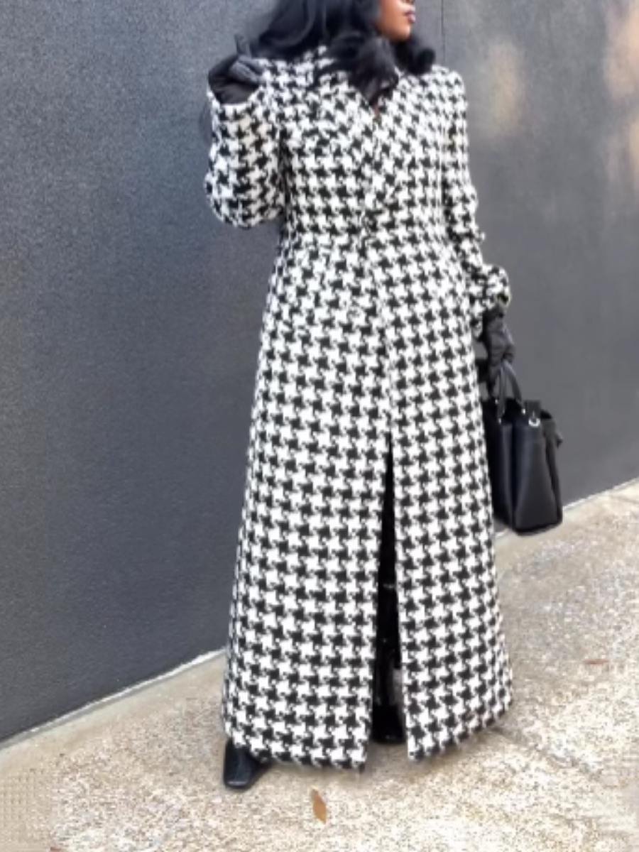 Houndstooth Long Jacket