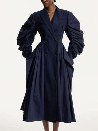 Stitching And Laminated Detail Coat