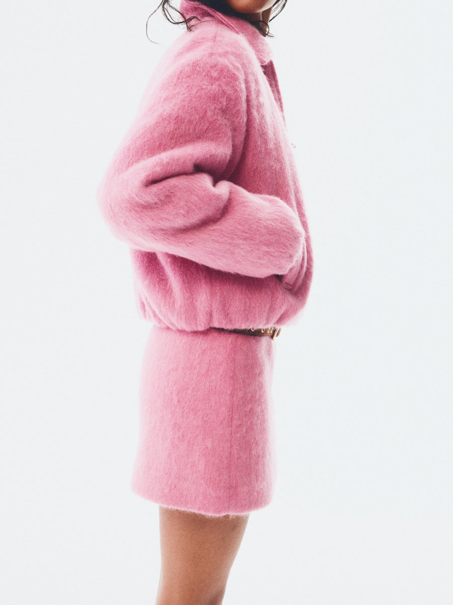 Padded Bomber Jacket & Mini Skirt