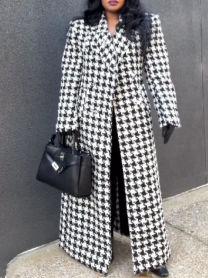 Houndstooth Long Jacket