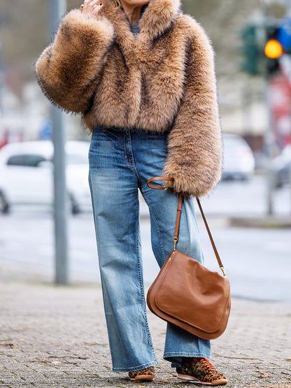 Loose Eco-friendly Faux Fur Coat