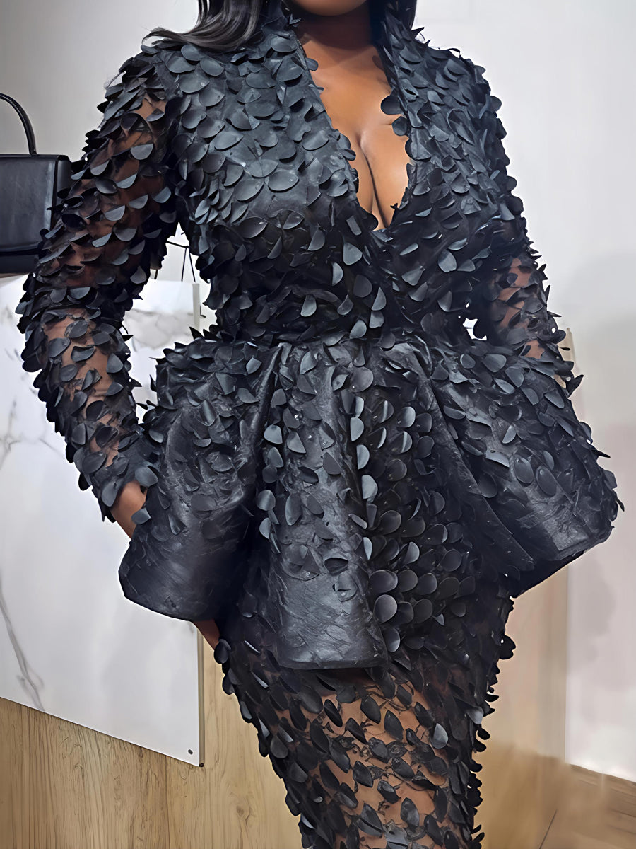 Elegant See-through Fashion Two Pieces Dress