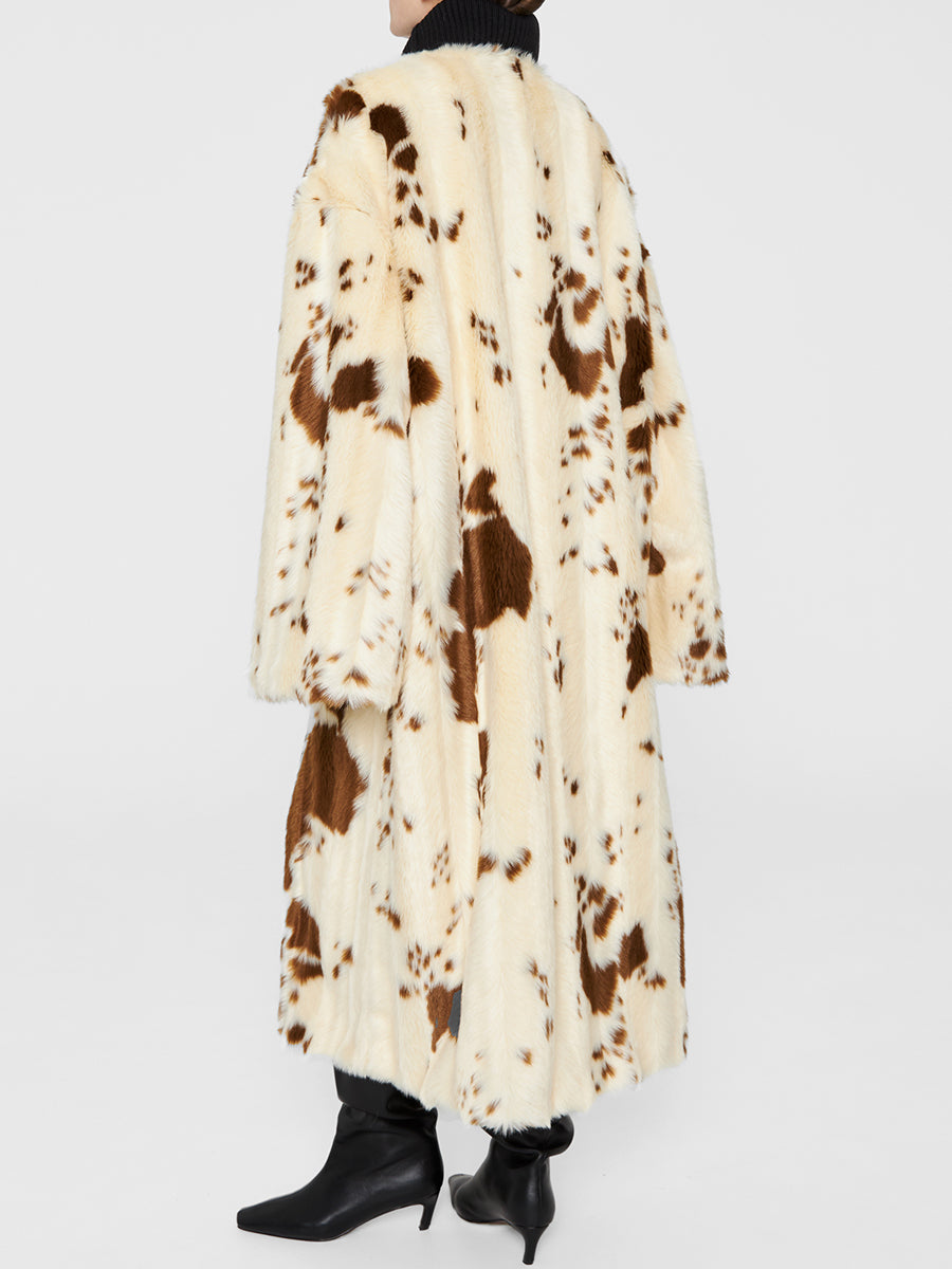 Irregular Brown Dairy Fur Long Coat