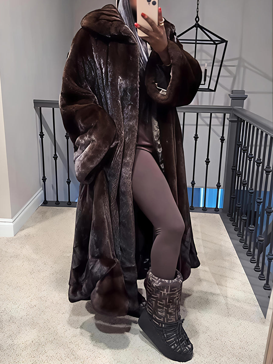 Oversized Imitation Mink Fur Coat