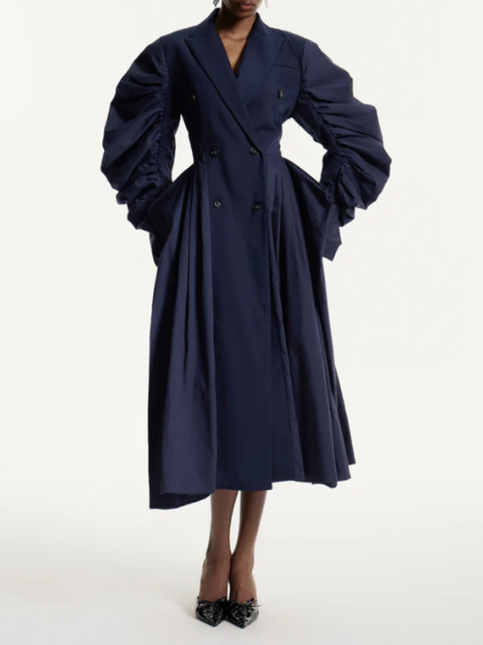 Stitching And Laminated Detail Coat