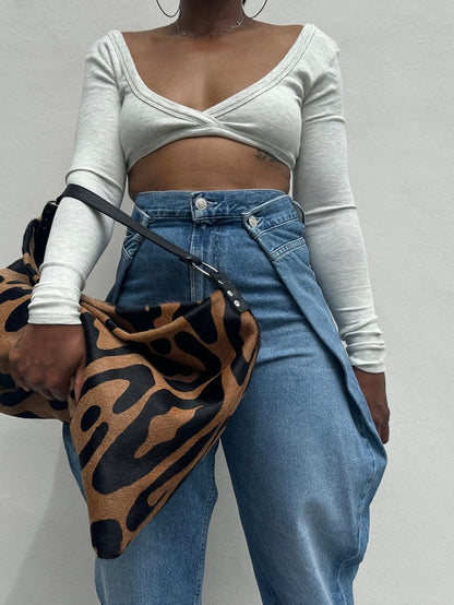 Round Wide-Leg Jeans