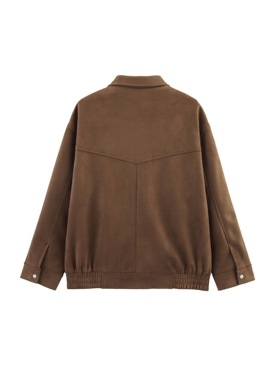 Fashion Lel Suede Jacket Coat