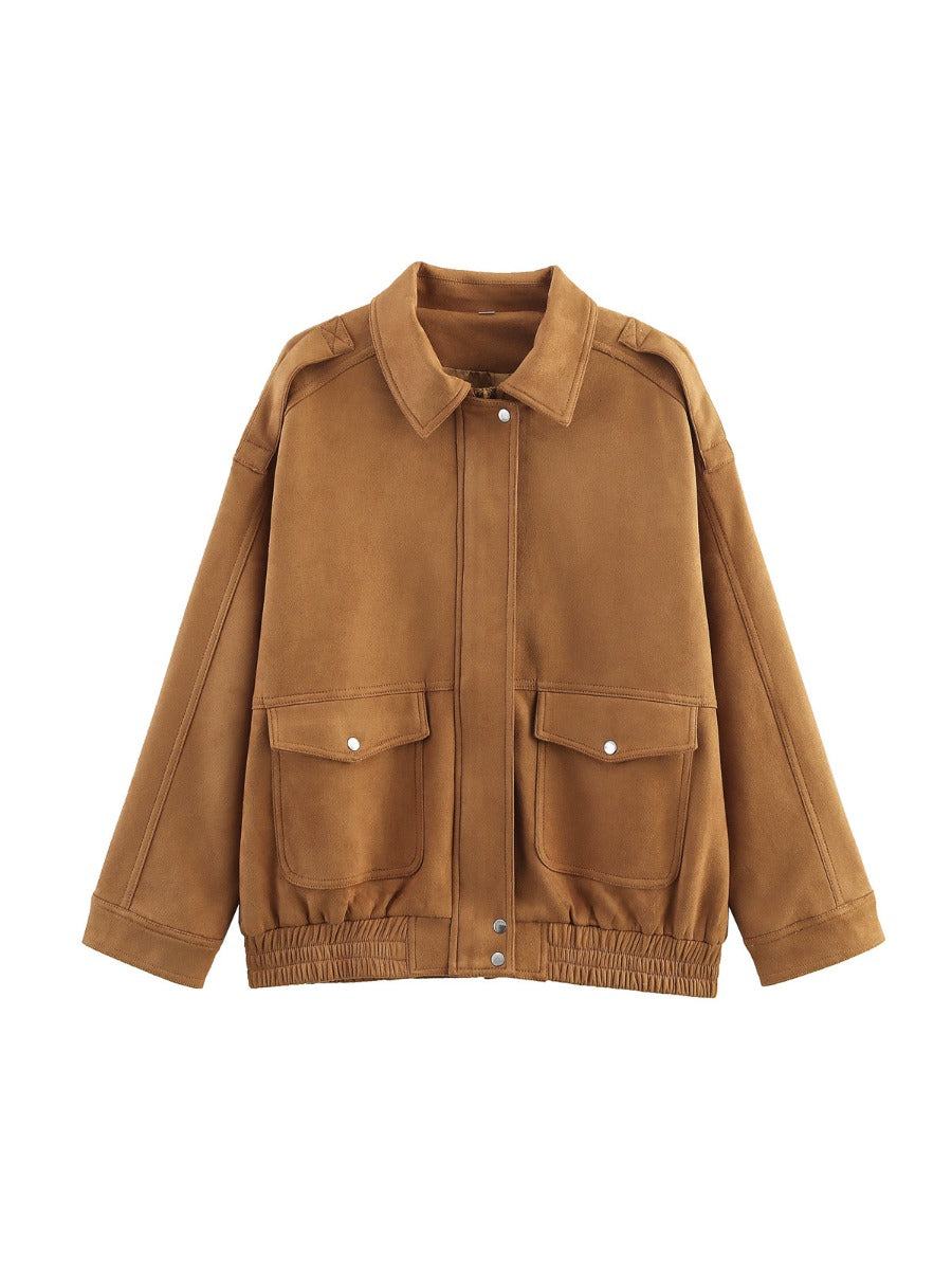 Fashion Lel Suede Jacket Coat