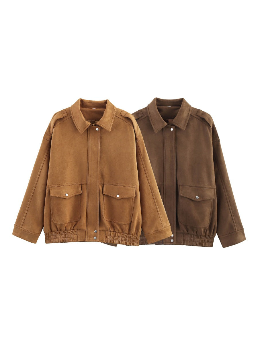 Fashion Lel Suede Jacket Coat