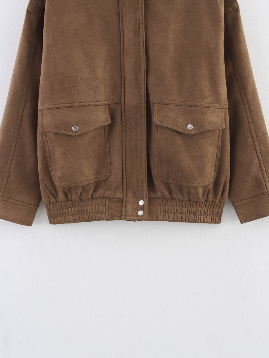 Fashion Lel Suede Jacket Coat