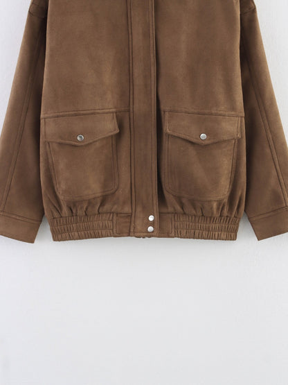 Fashion Lel Suede Jacket Coat