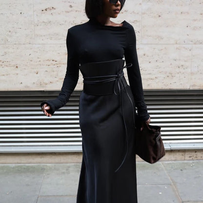 Autumn Bias Cut Satin Maxi Skirt （Top）