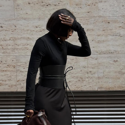 Autumn Bias Cut Satin Maxi Skirt （Top）