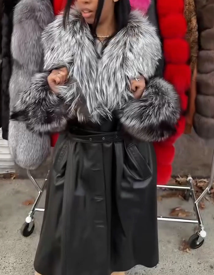 Black Casual Belt Jacket