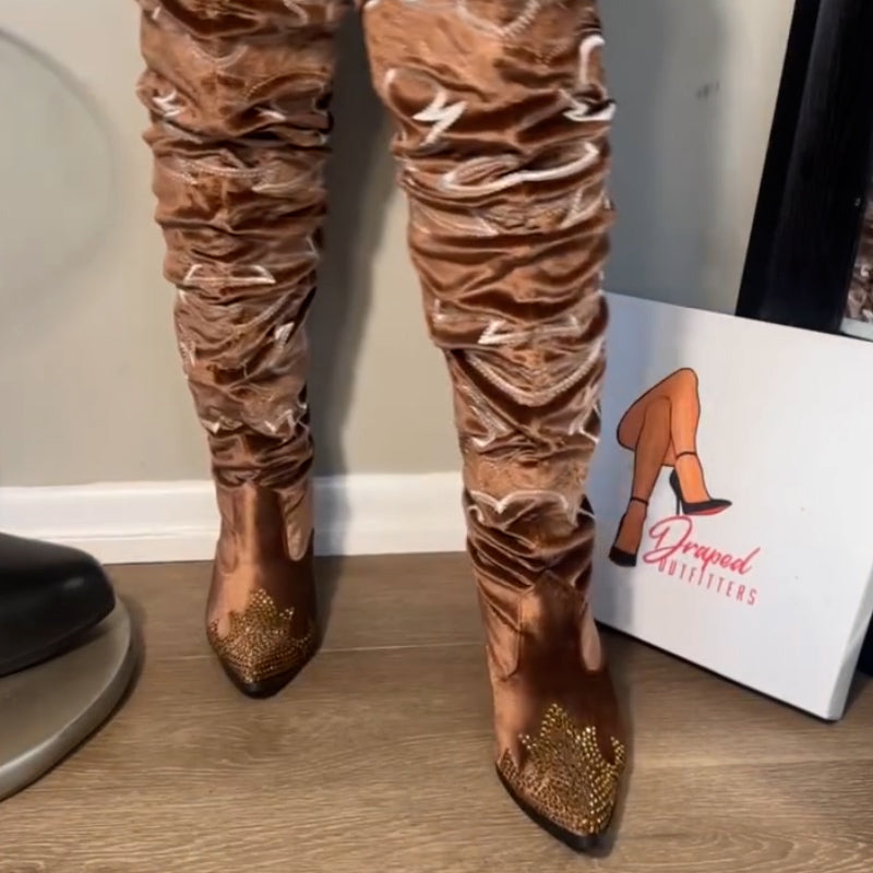 Casual Printing Long Boots