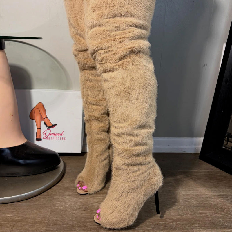 Solid-Color Long Boots