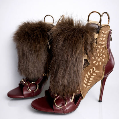 Fur High-Heel Shoes