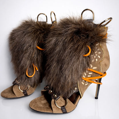 Fur High-Heel Shoes