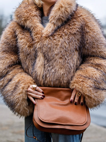 Loose Eco-friendly Faux Fur Coat
