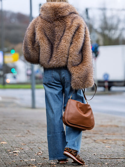 Loose Eco-friendly Faux Fur Coat