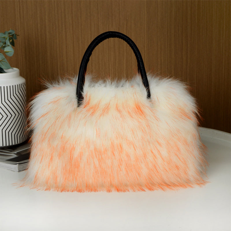 Faux Fur Tote Bag Fluffy Satchel Handbags