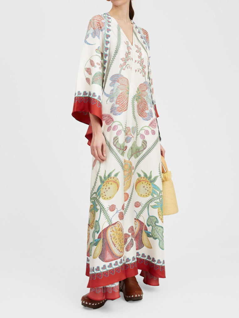 Gorgeous Printed Silk Twill Maxi Dress