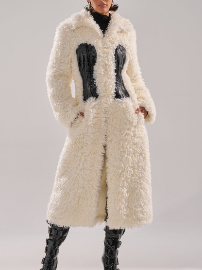 Faux Fur Tunic Patchwork Coat