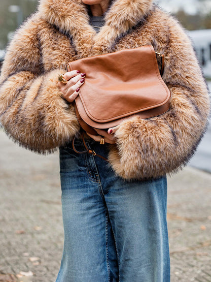 Loose Eco-friendly Faux Fur Coat