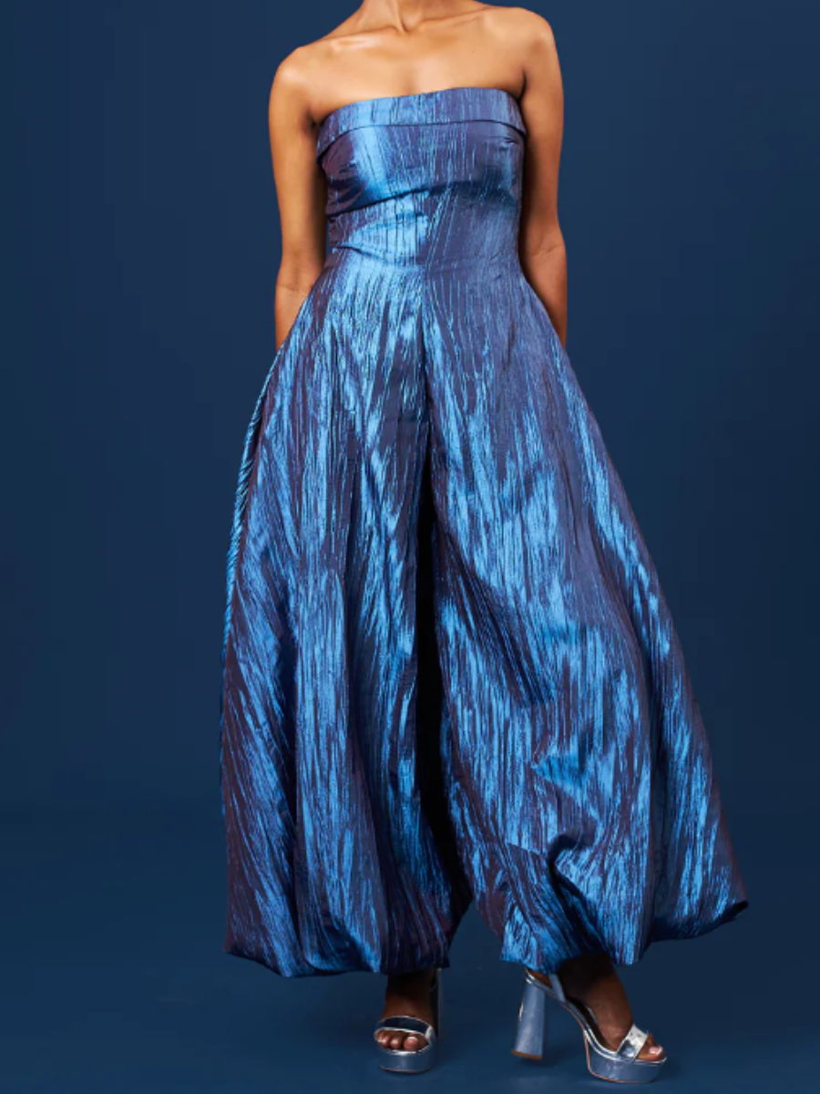 Brocade Strapless Jumpsuit