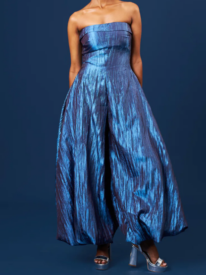 Brocade Strapless Jumpsuit