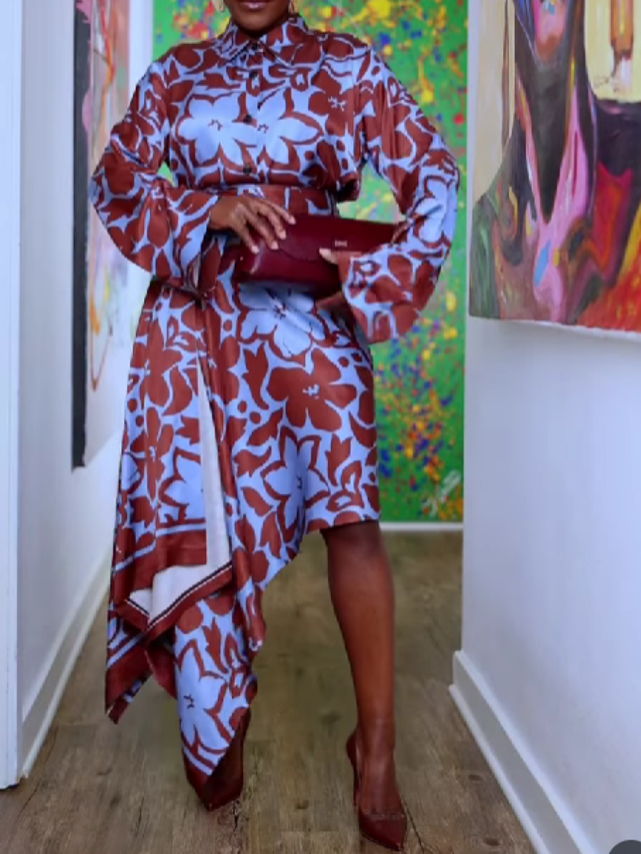 Shirt Irregular Skirt Wrap Dress