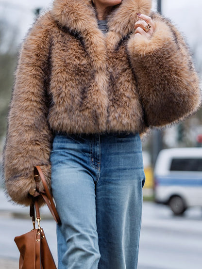 Loose Eco-friendly Faux Fur Coat