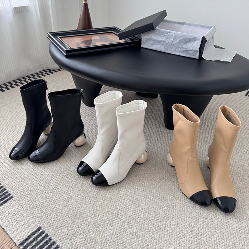 (⏰Last Day Promotion $10 OFF)-Oversized Pearl Heel Boots