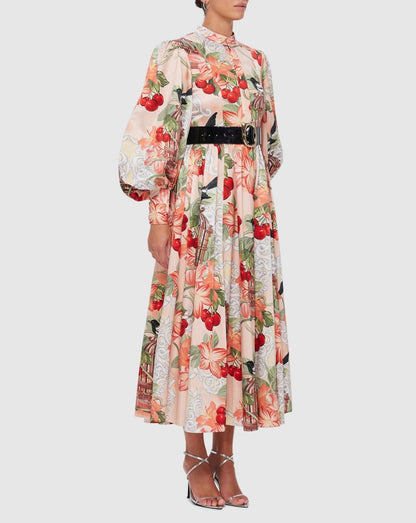 Azalea Print in Fortune Midi Dress