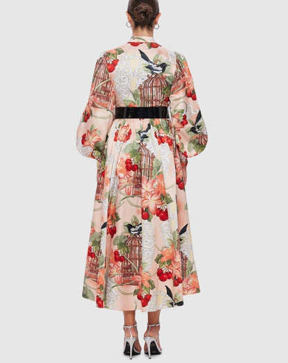 Azalea Print in Fortune Midi Dress