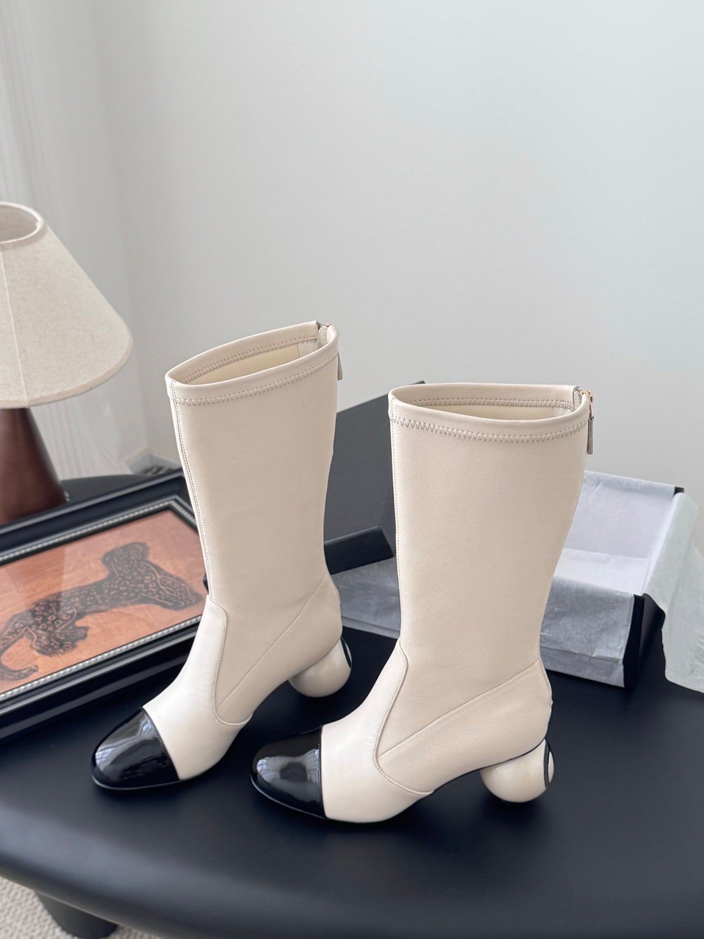 (⏰Last Day Promotion $10 OFF)-Oversized Pearl Heel Boots
