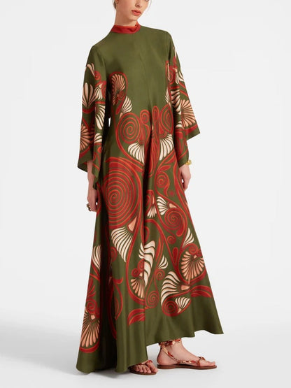 Gorgeous Printed Silk Twill Maxi Dress