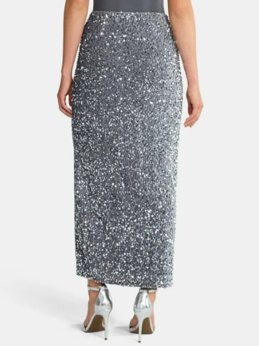 Velvet Sequin Split Dress