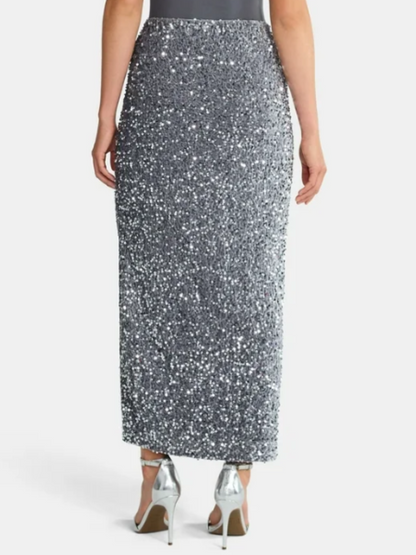 Velvet Sequin Split Dress