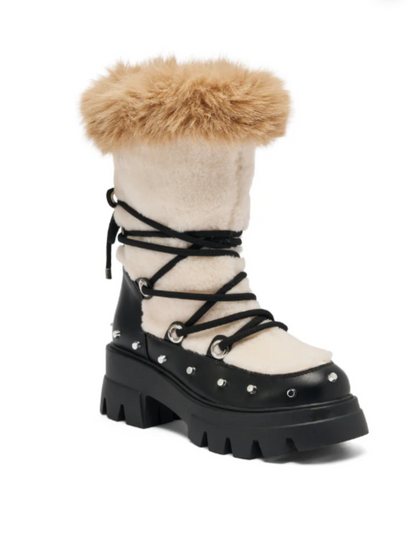 Lambskin Mesh Rope Boots