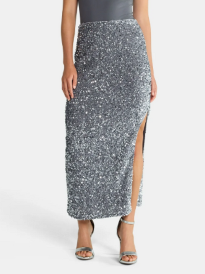 Velvet Sequin Split Dress