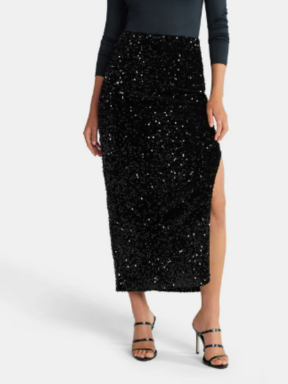Velvet Sequin Split Dress