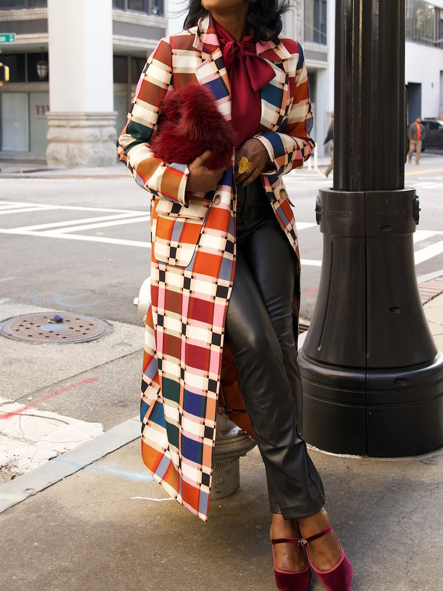 Multicolor Check Long Coat