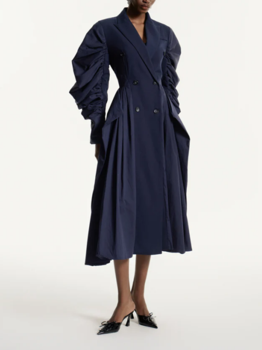 Stitching And Laminated Detail Coat