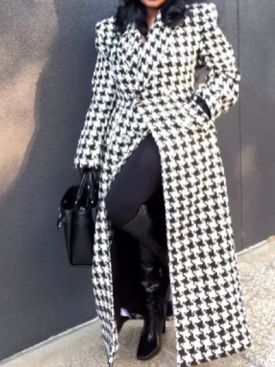 Houndstooth Long Jacket