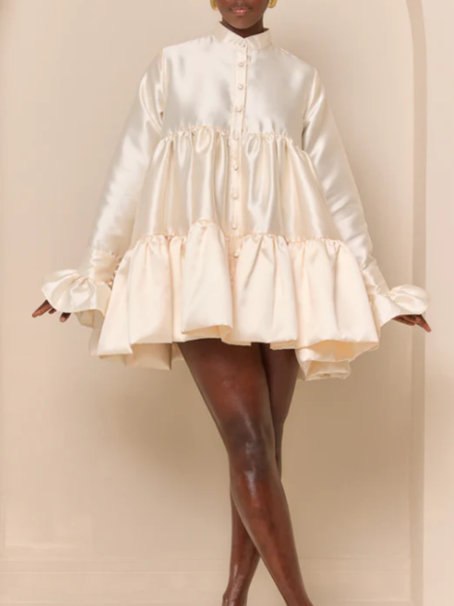 Ruffled Pleated Dress